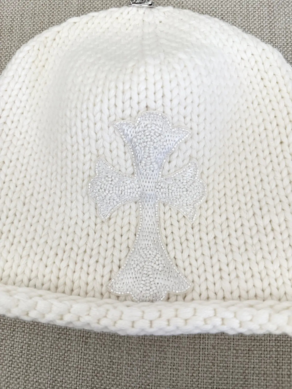 Chrome Hearts Beaded Cross Patch Beanie