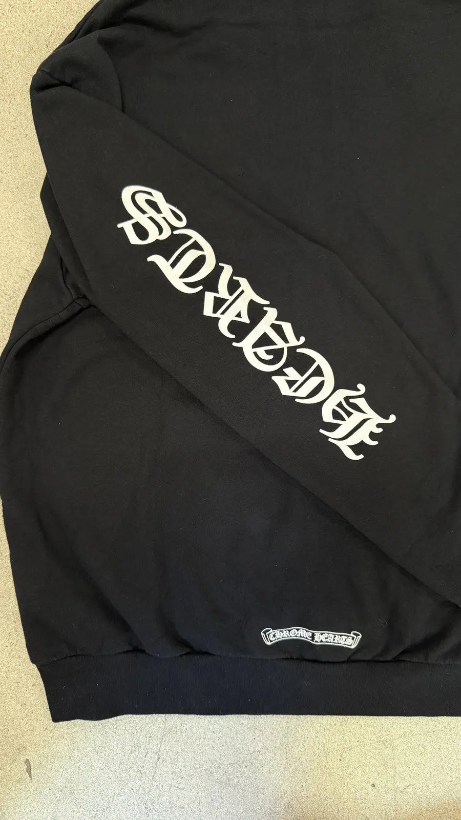 Chrome Hearts Letters Sleeve Fleece Zip Up Hoodie