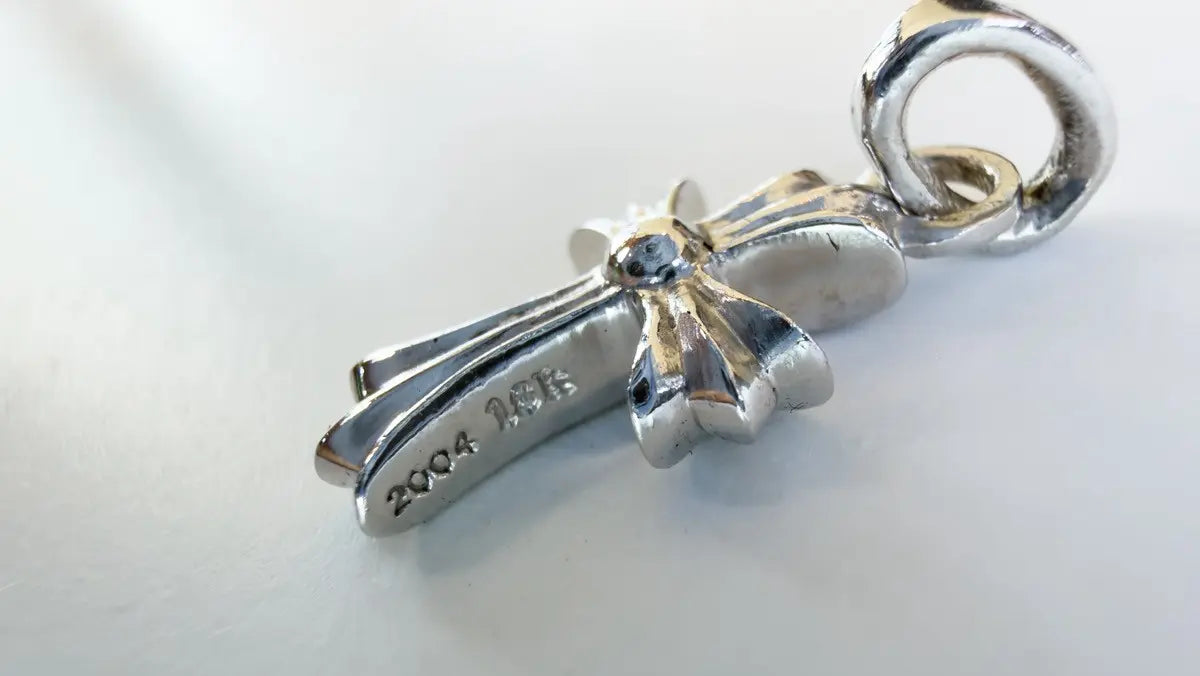 Chrome Hearts Blue Sapphire Pavé "Baby Fat" Cross Pendant Chrome Hearts