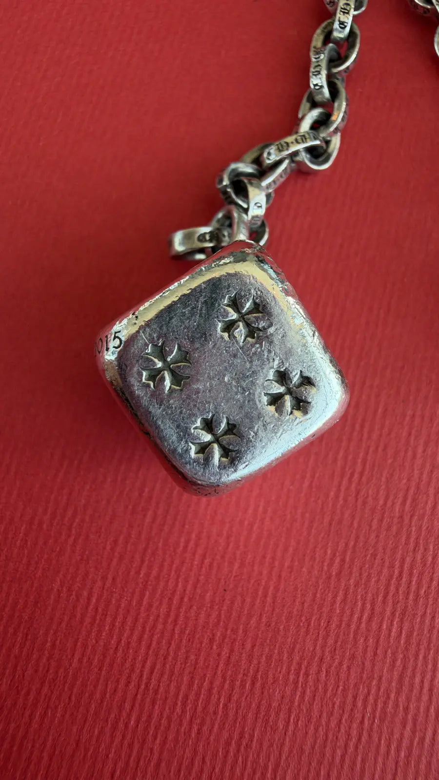 Chrome Hearts Silver Dice Keychain Chrome Hearts