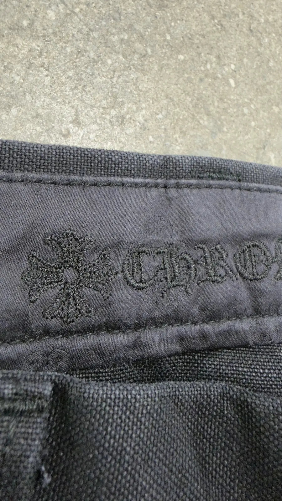 Chrome Hearts Cemetery Cross Leather Patch Cargo Pants