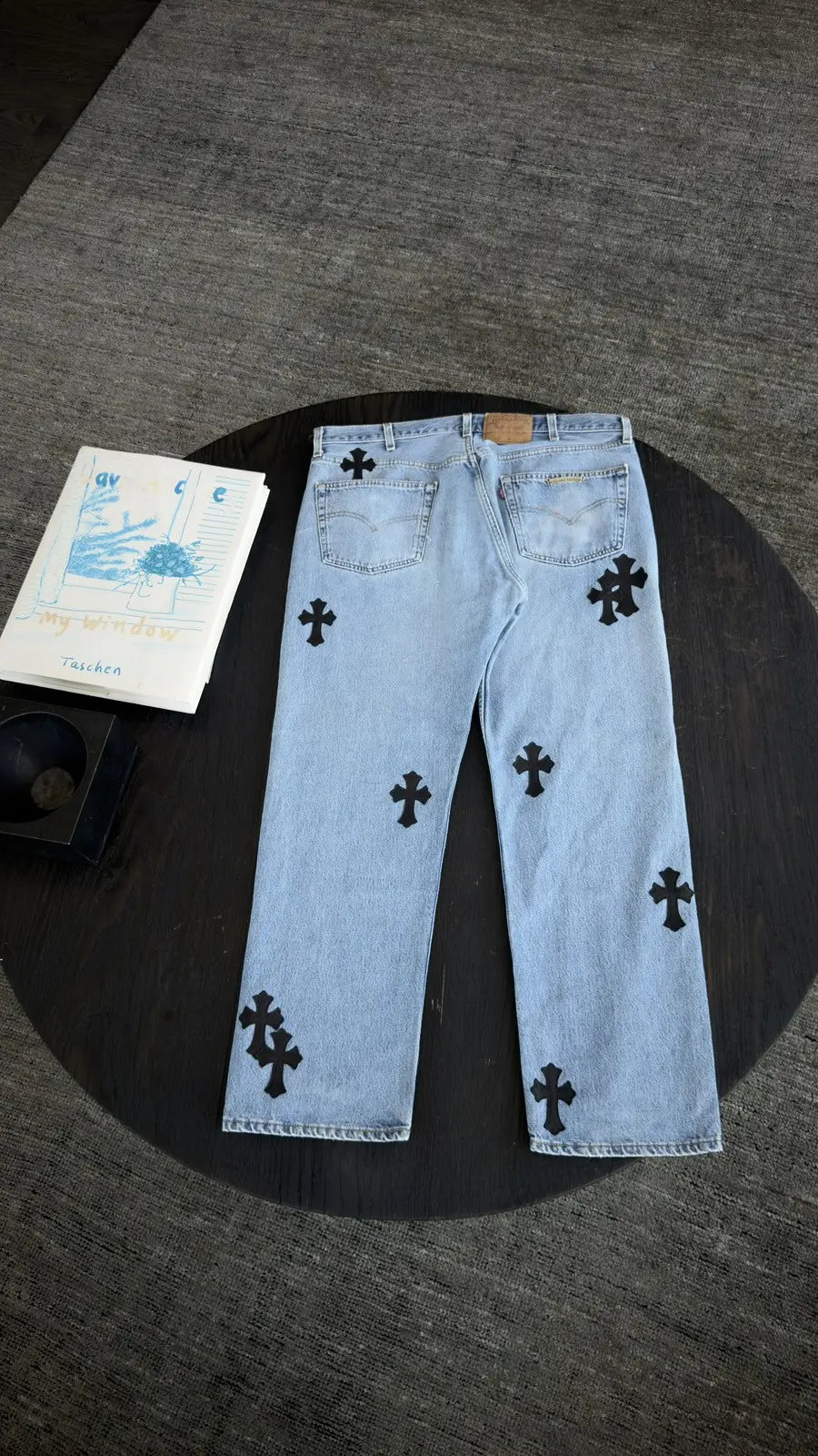 Chrome Hearts Levi Cross Patch Jeans Chrome Hearts