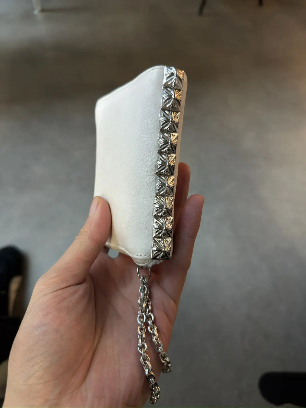 Chrome Hearts 3 Side Zip Pyramid Stud Wallet