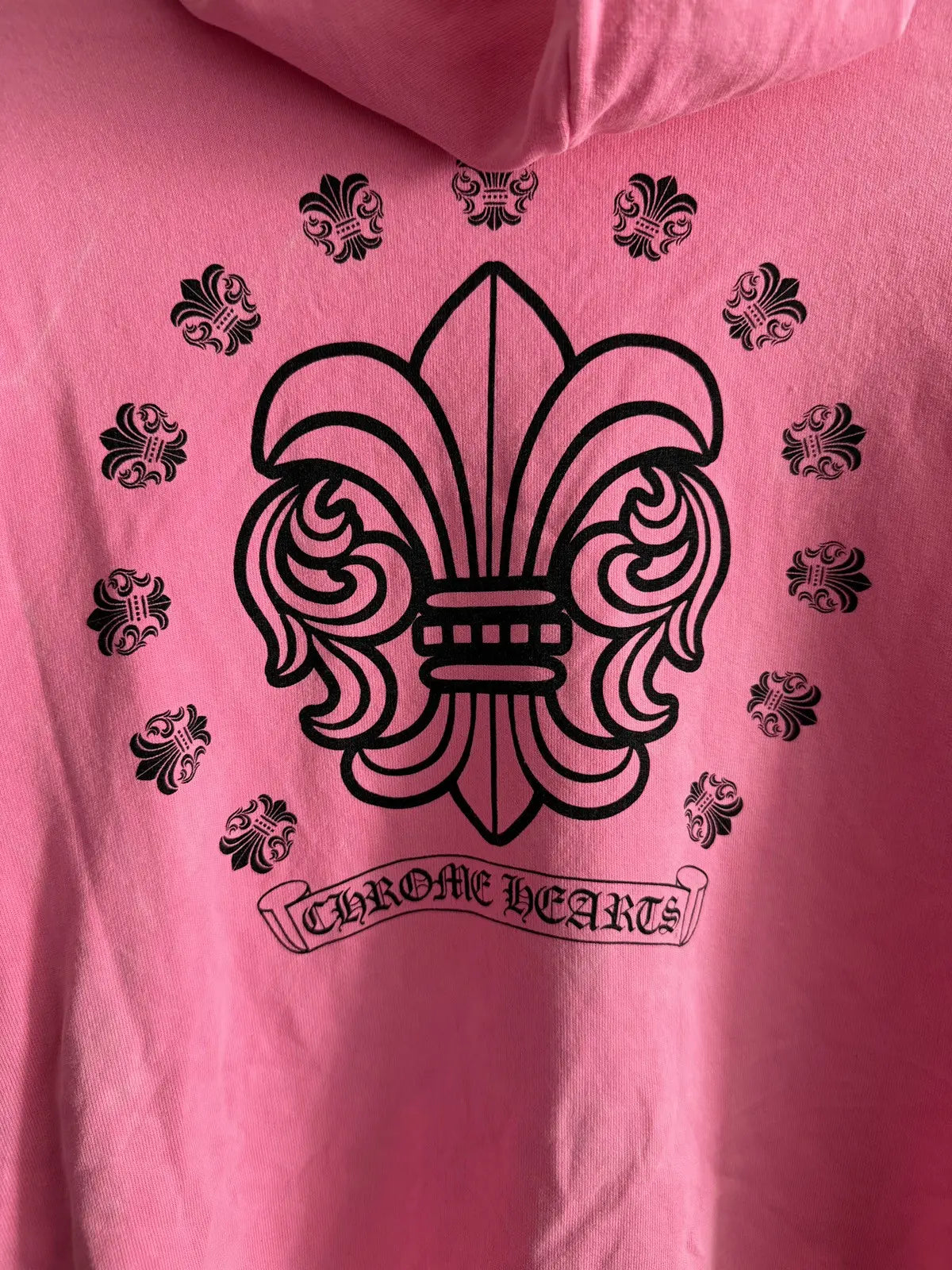 Chrome Hearts Pink Fleur Dagger Zip-up Hoodie