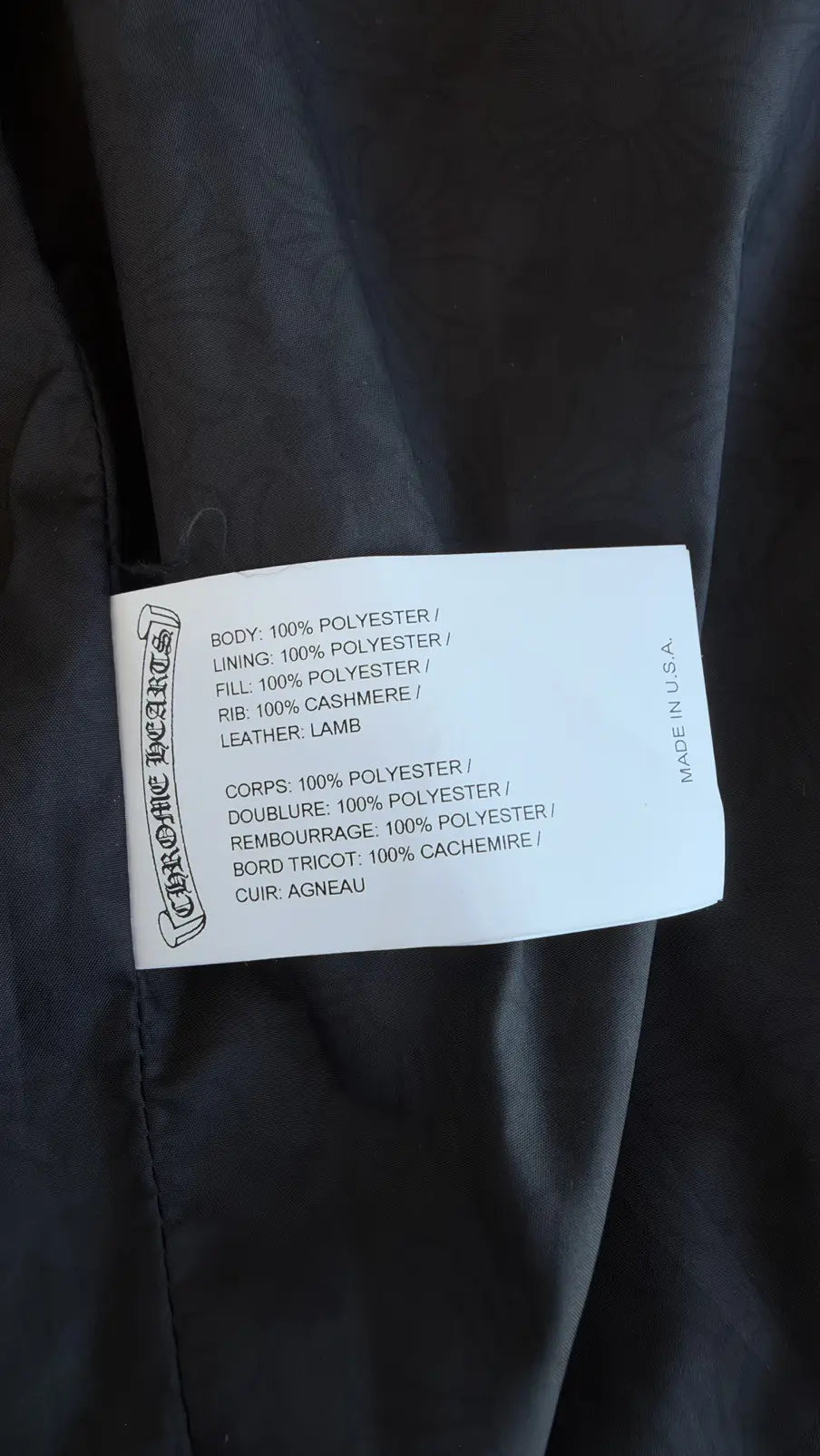 Chrome Hearts Quilted "Papa" Vest Size M Chrome Hearts