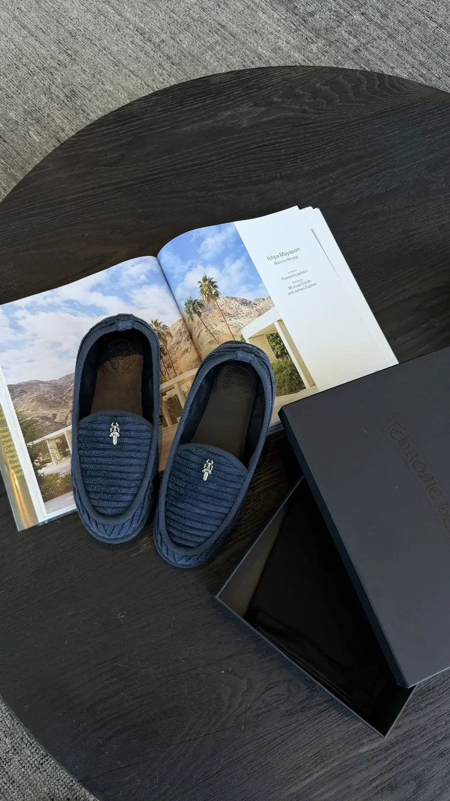Chrome Hearts Dagger Corduroy Slippers Size 43 Chrome Hearts