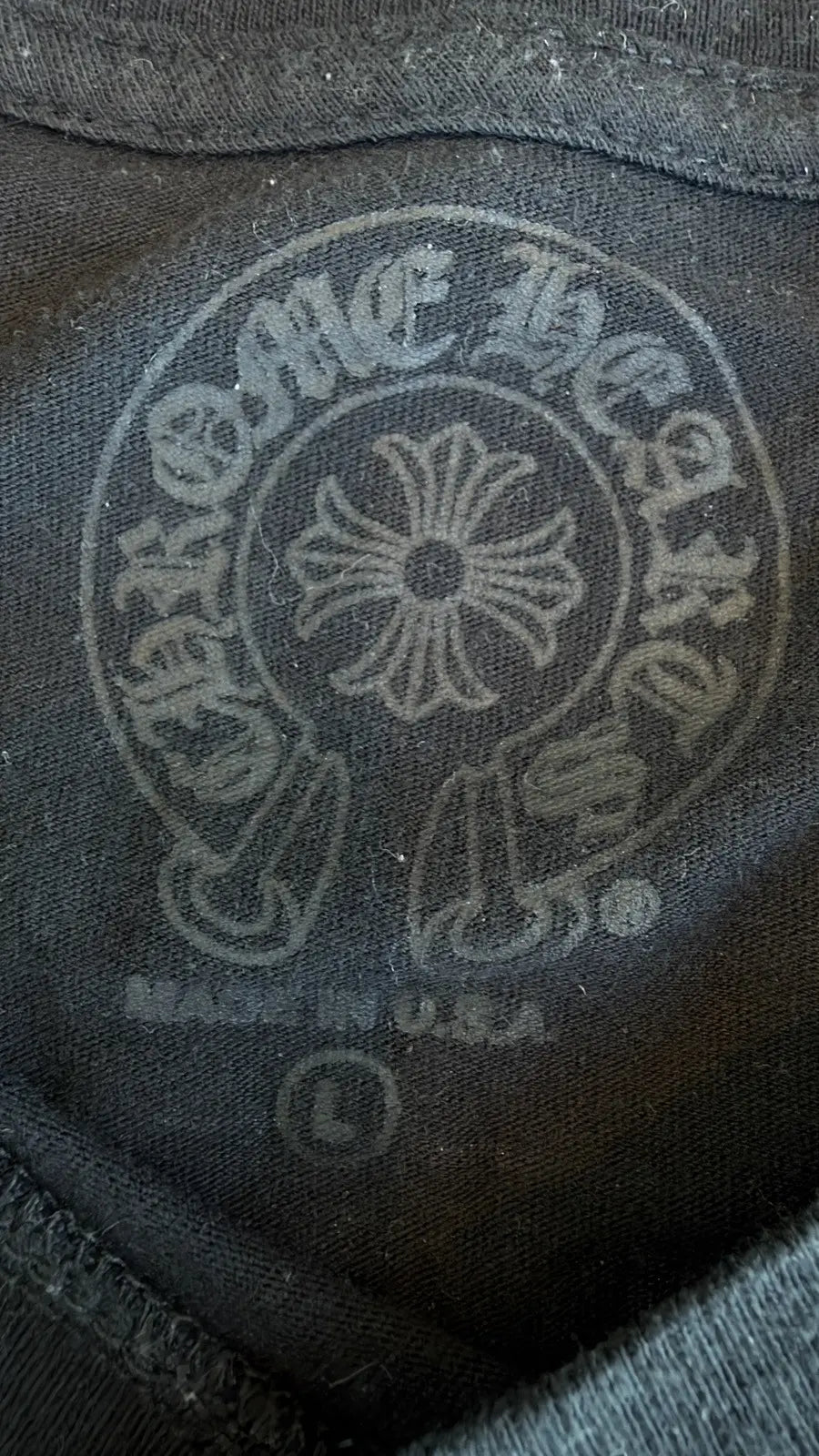 Chrome Hearts Black Scroll Logo Long Sleeve T-Shirt Size L Chrome Hearts