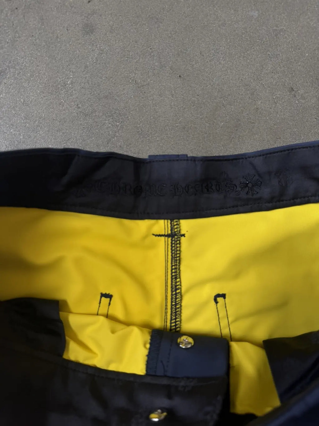 Chrome Hearts Navy Nylon & Leather Carpenter Pants