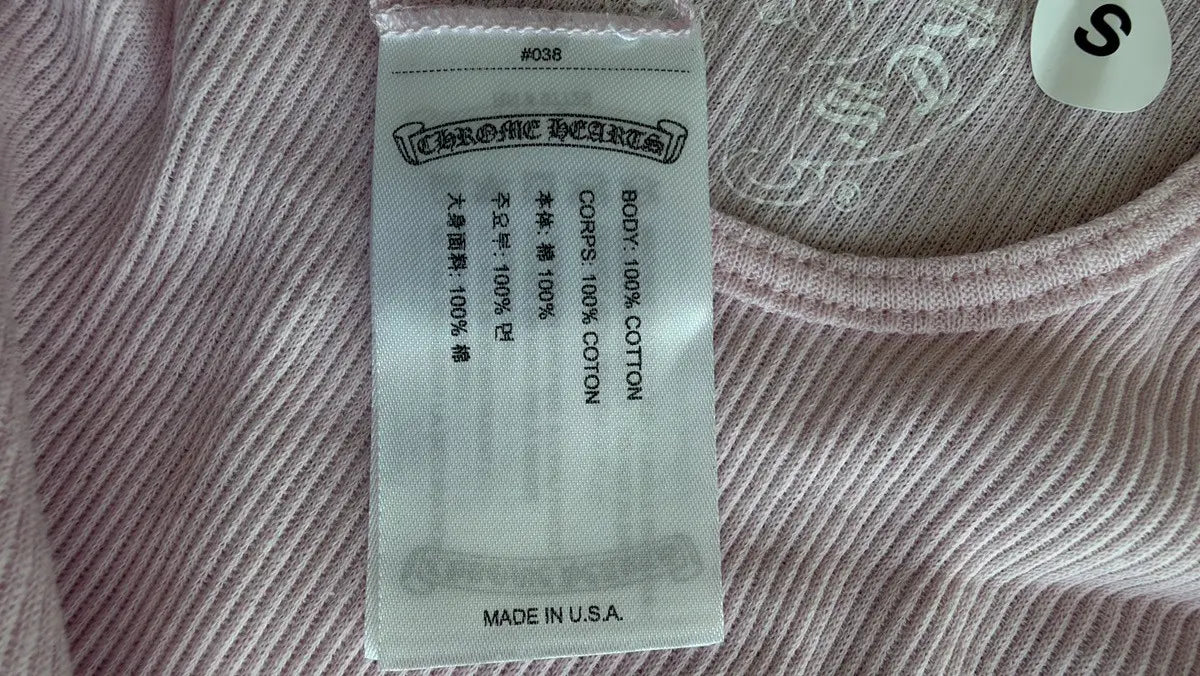 Chrome Hearts Pink T-Bar Script Rib Tank Top Size S Chrome Hearts