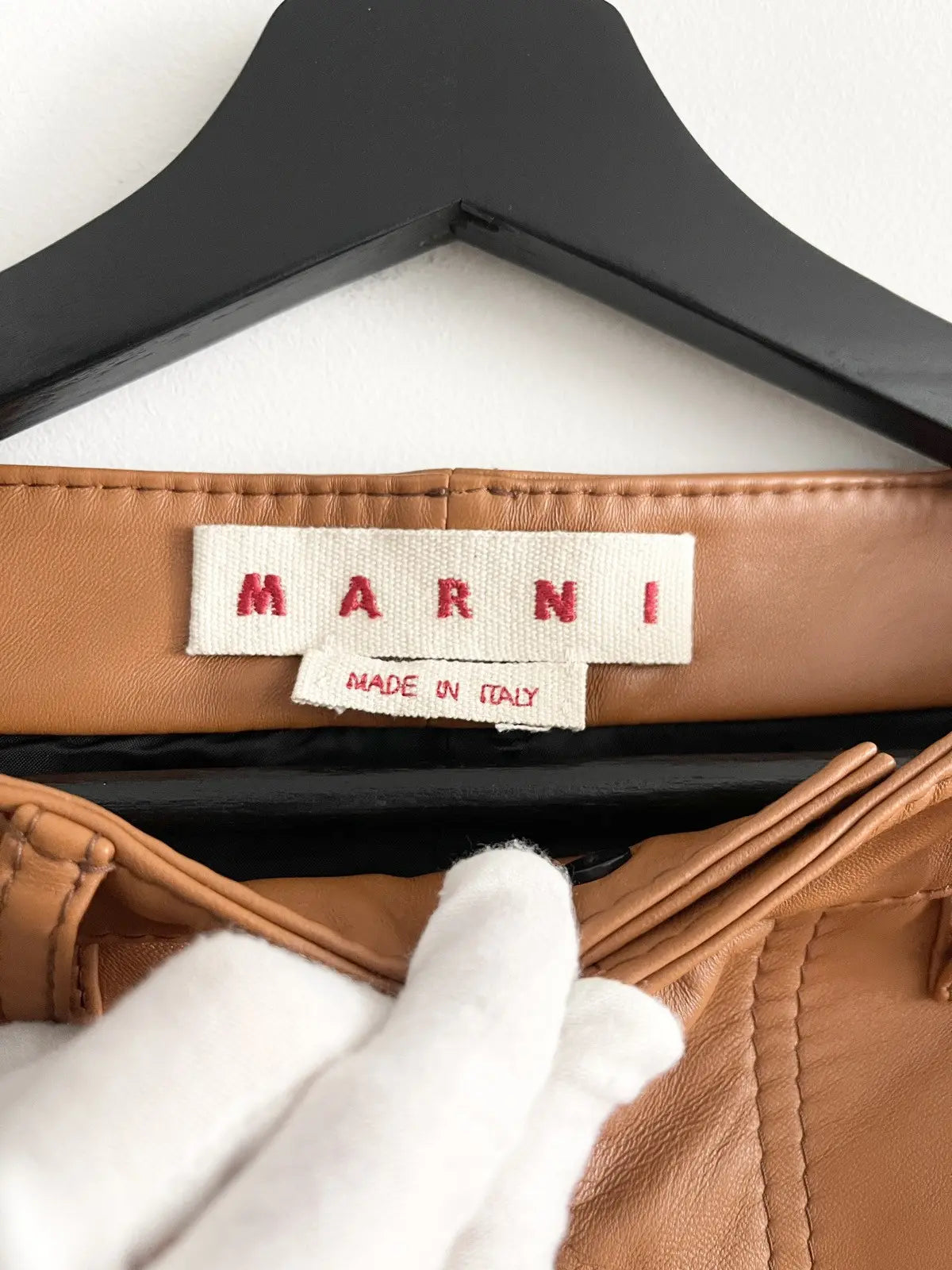Marni Leather Cargo Shorts
