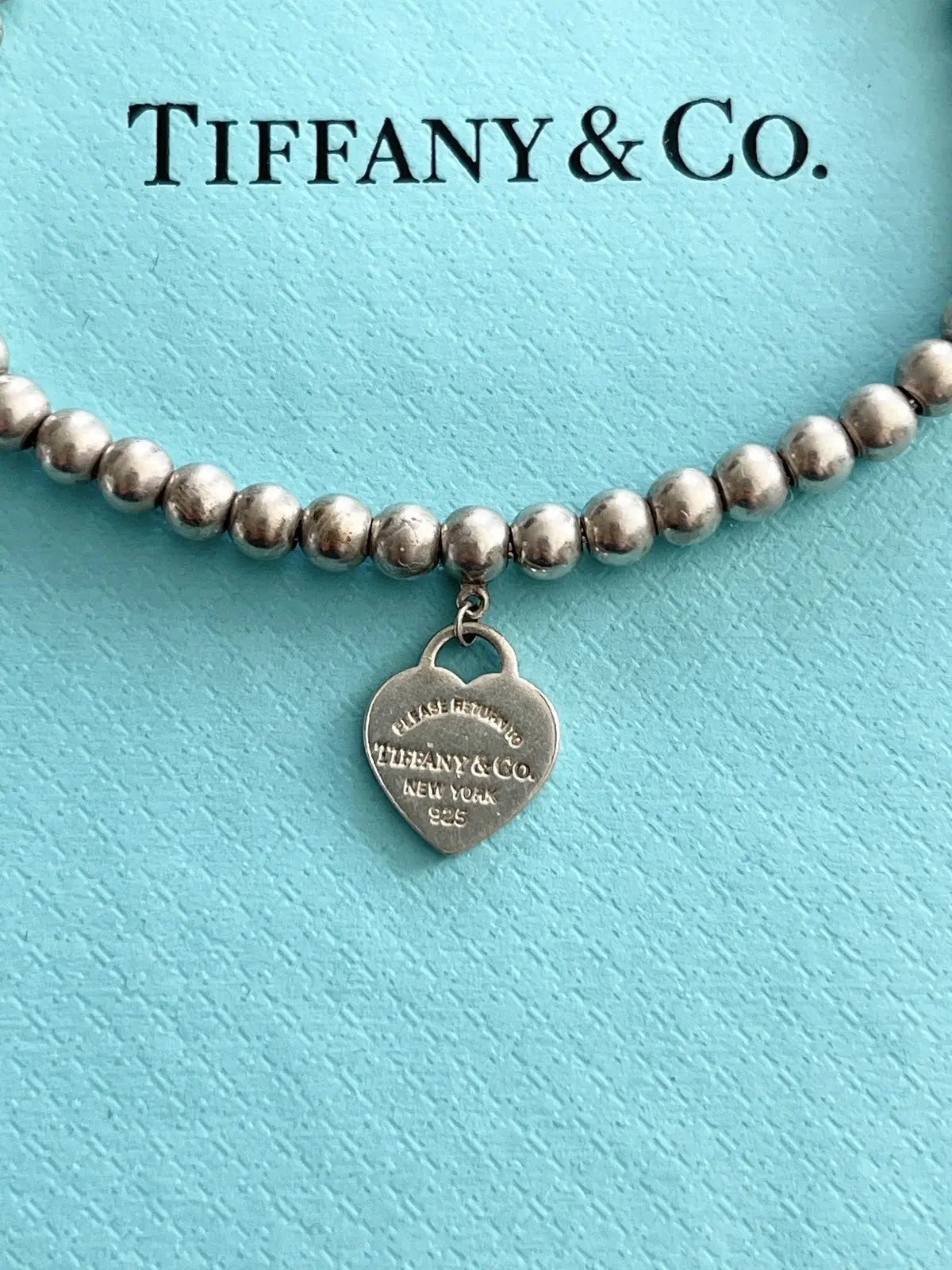 Tiffany & Co. Heart Tag Ball Chain Bangle Bracelet