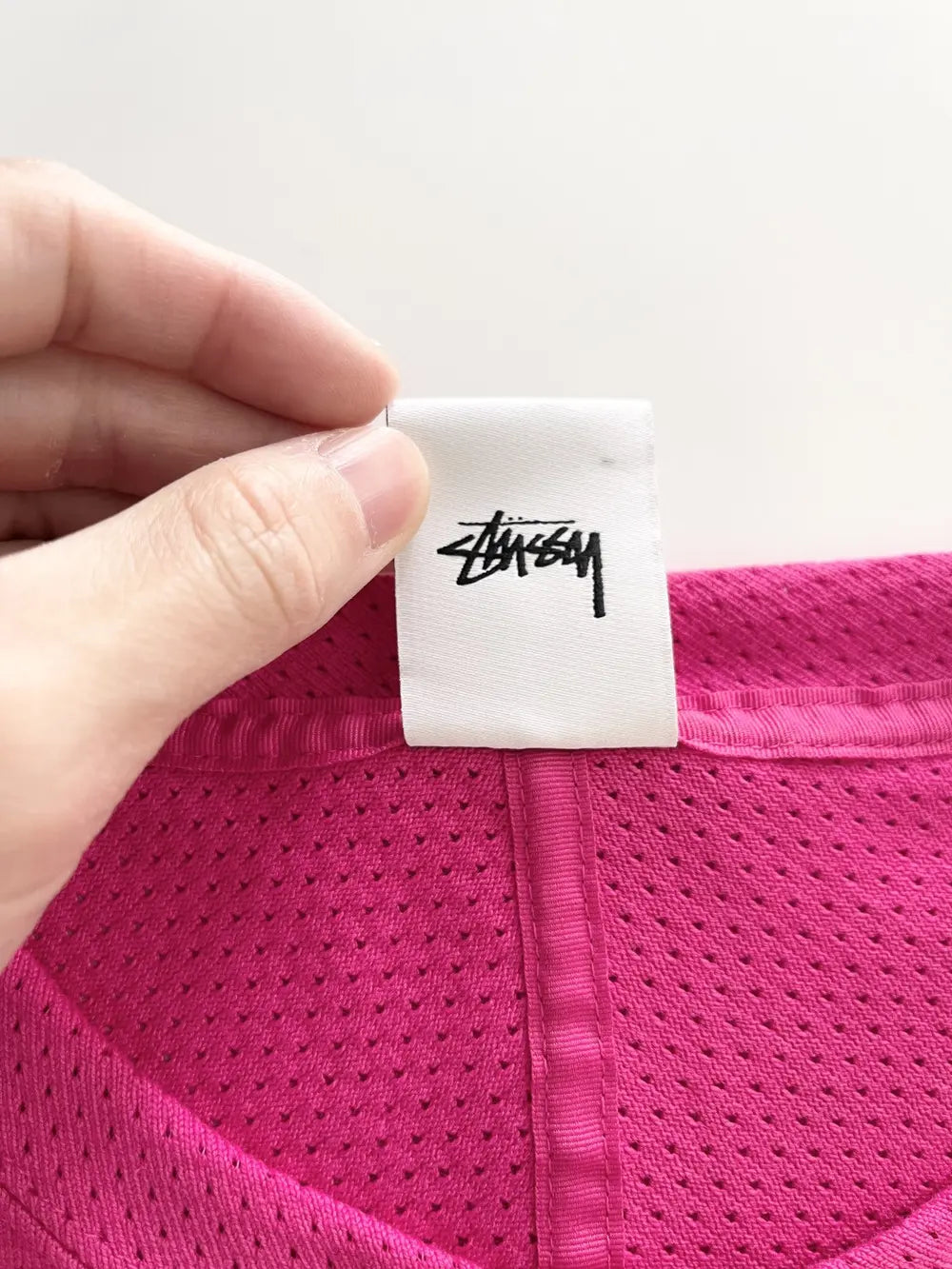 Stüssy x Nike Dri Fit Pink Fireberry Mesh Jersey