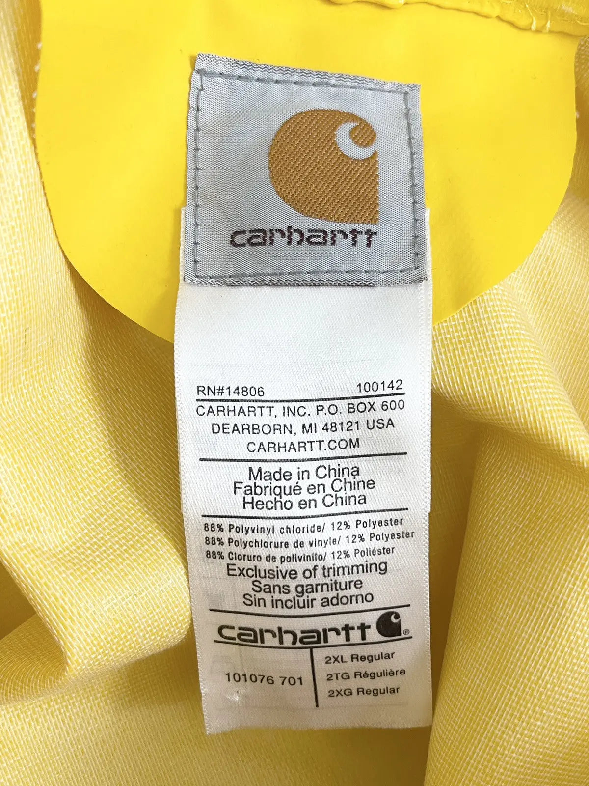 2015 Carhartt Logo Rain Jacket