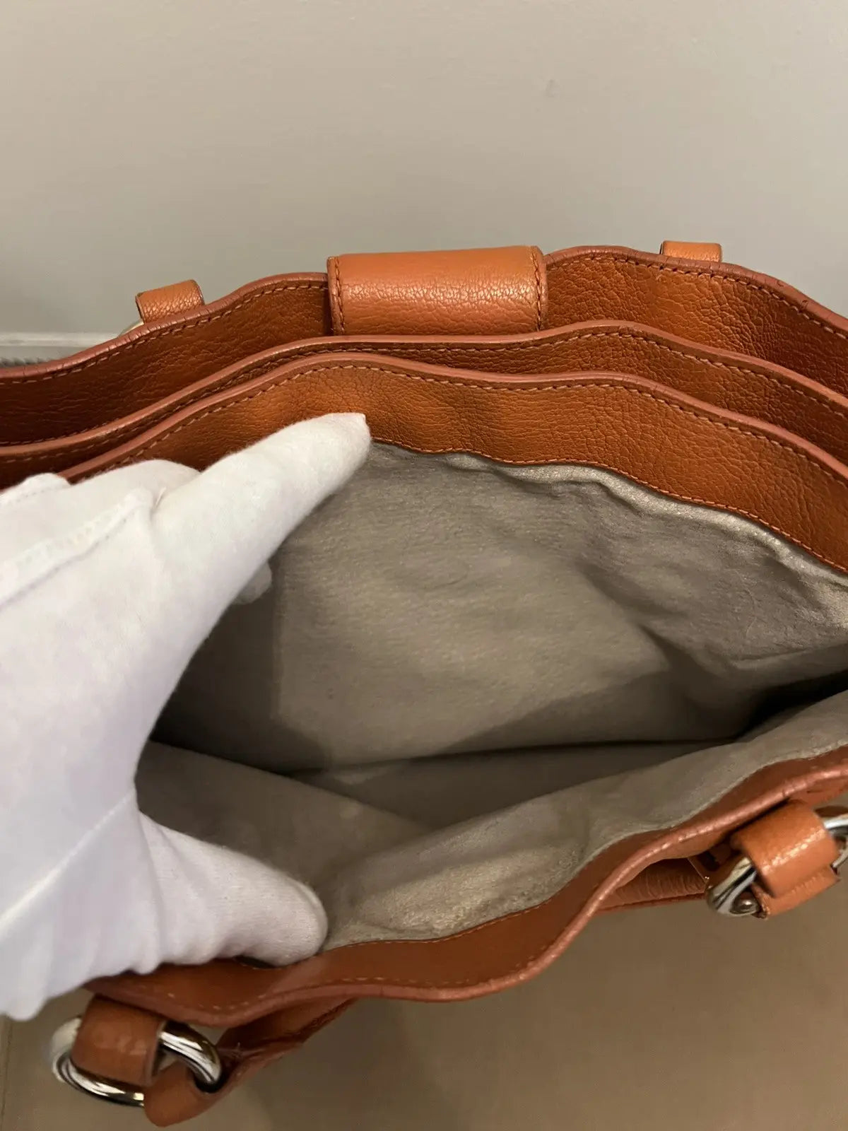 Miu Miu Orange Leather Large Madras Tote