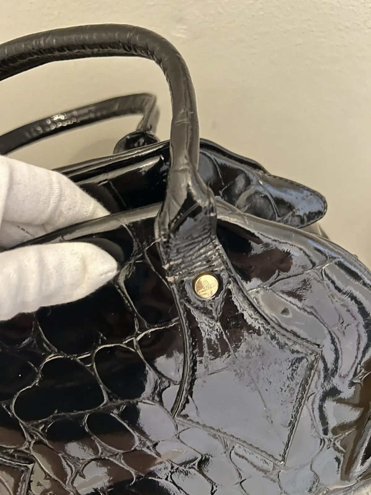 Vivienne Westwood Golden Saturn Orb Bowling Hand Bag