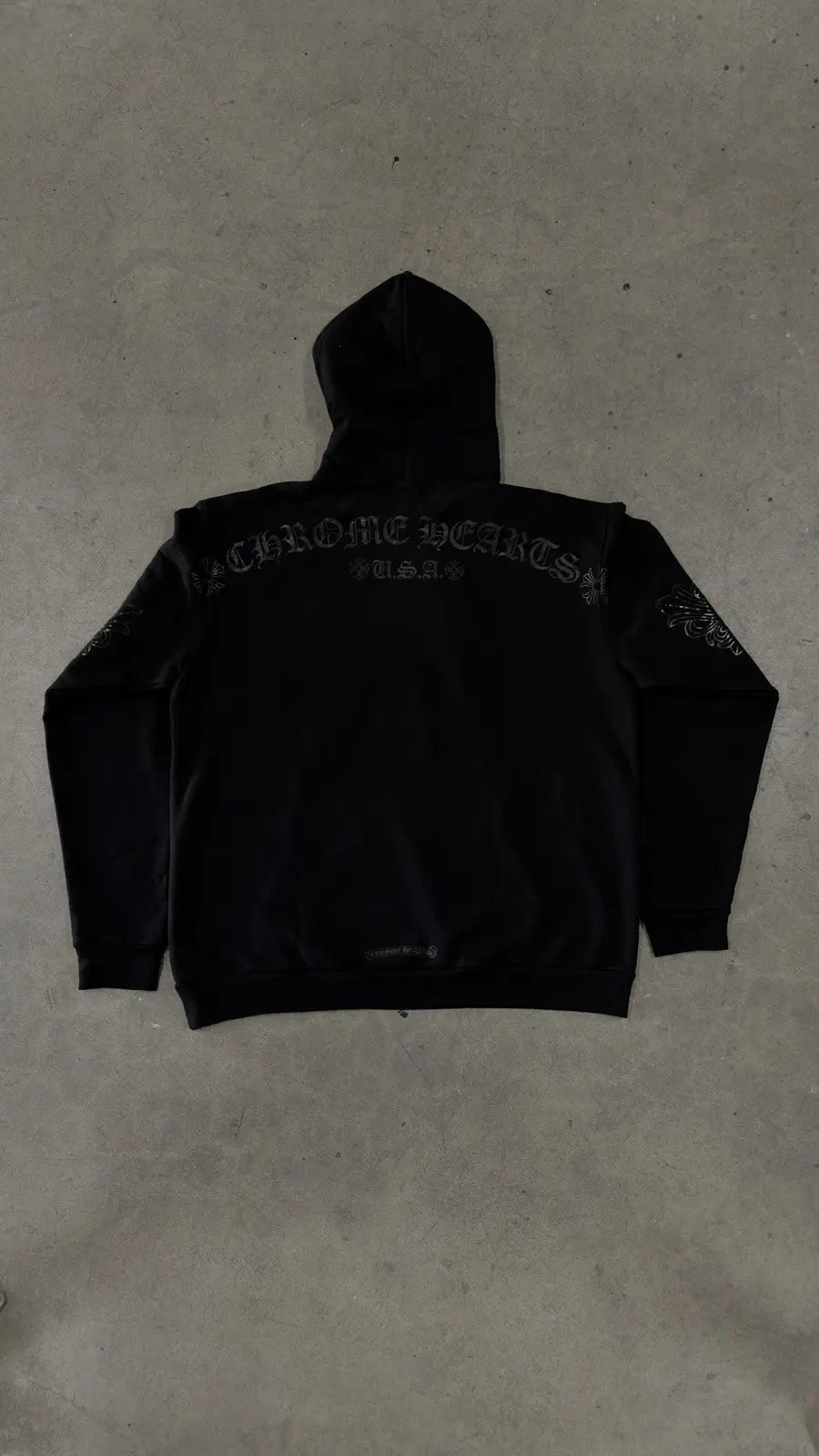 Chrome Hearts 'Blacked Out' Horseshoe Logo Hoodie