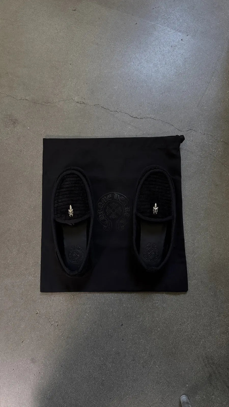 Chrome Hearts Loafers Corduroy Dagger Black