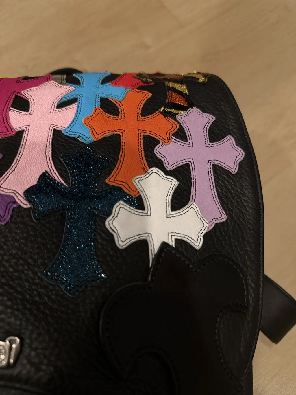Chrome Hearts Multicolor Patch Leather Gunslinger Backpack
