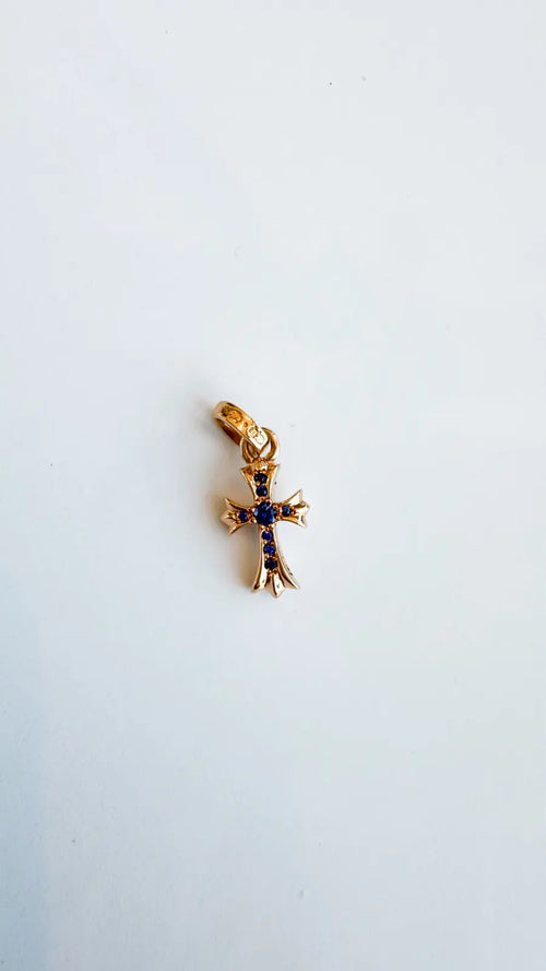 Chrome Hearts 22K Gold Baby Fat Cross Charm Pendant Chrome Hearts