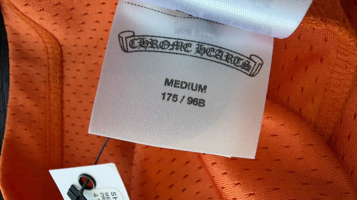 Chrome Hearts "Orange" NYFW Sports Mesh Jersey Size M Chrome Hearts