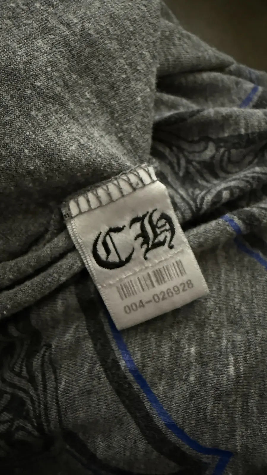 Chrome Hearts Grey & Blue Cross Logo T-shirt