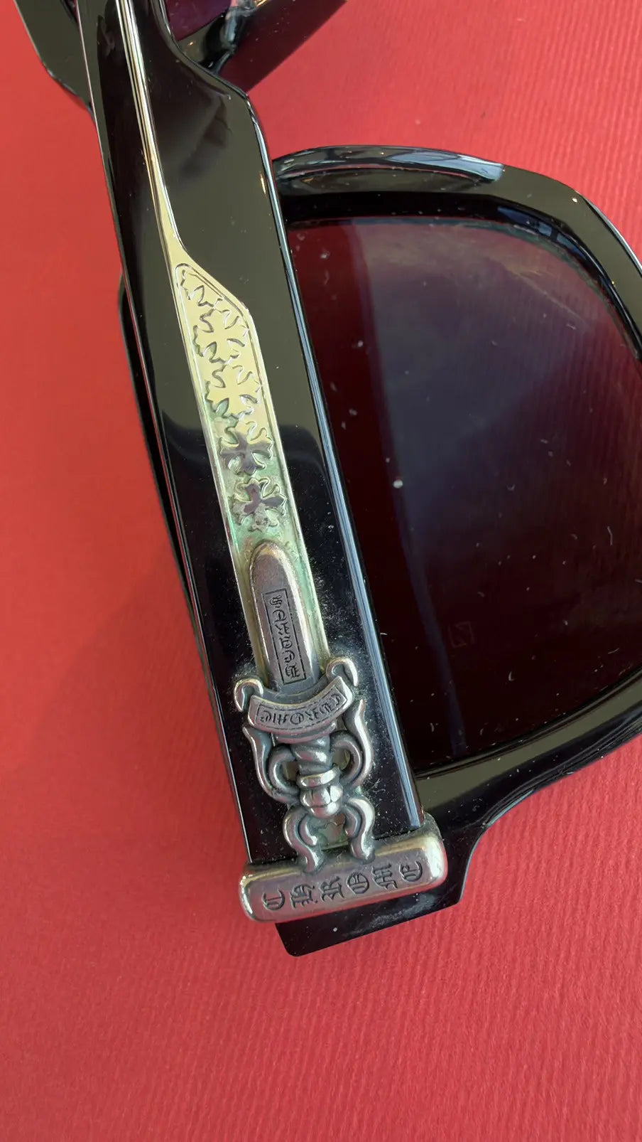 Chrome Hearts Box Officer Black Rectangle-Frame Sunglasses Chrome Hearts