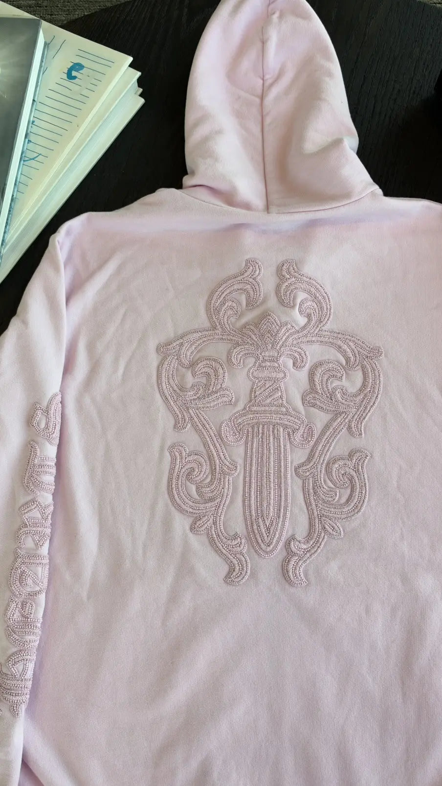 Chrome Hearts Pink Vine Dagger Beaded Zip-Up Hoodie Size M Chrome Hearts