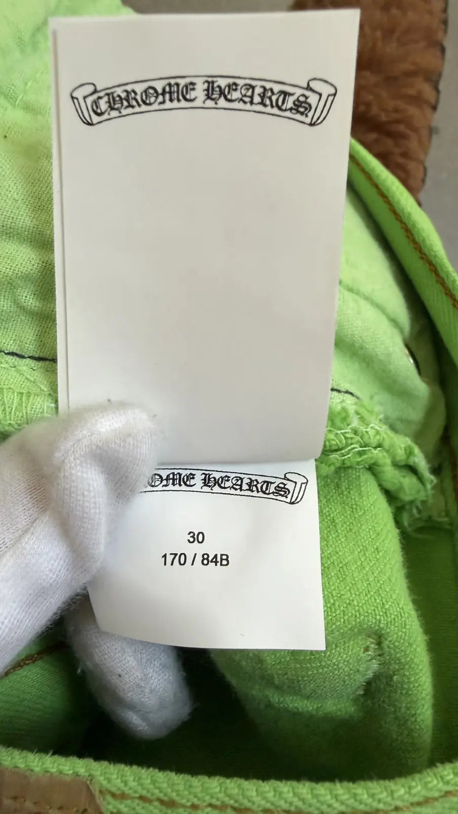 Chrome Hearts Green&Black Cross Patch Jeans