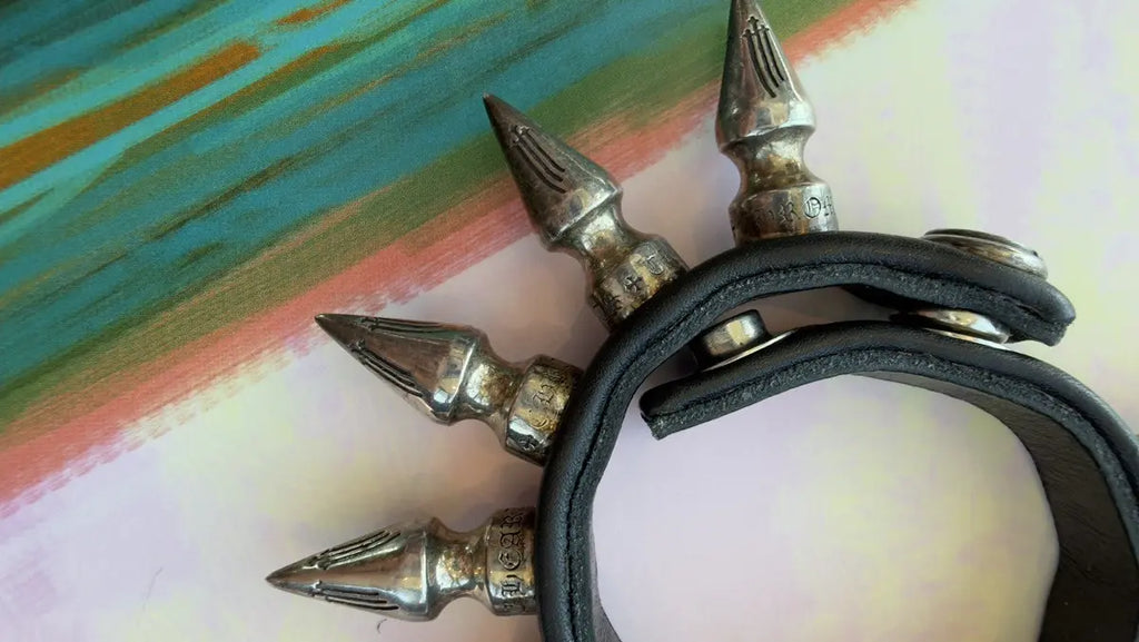 Chrome Hearts Punk Series Spike Leather Bracelet Chrome Hearts