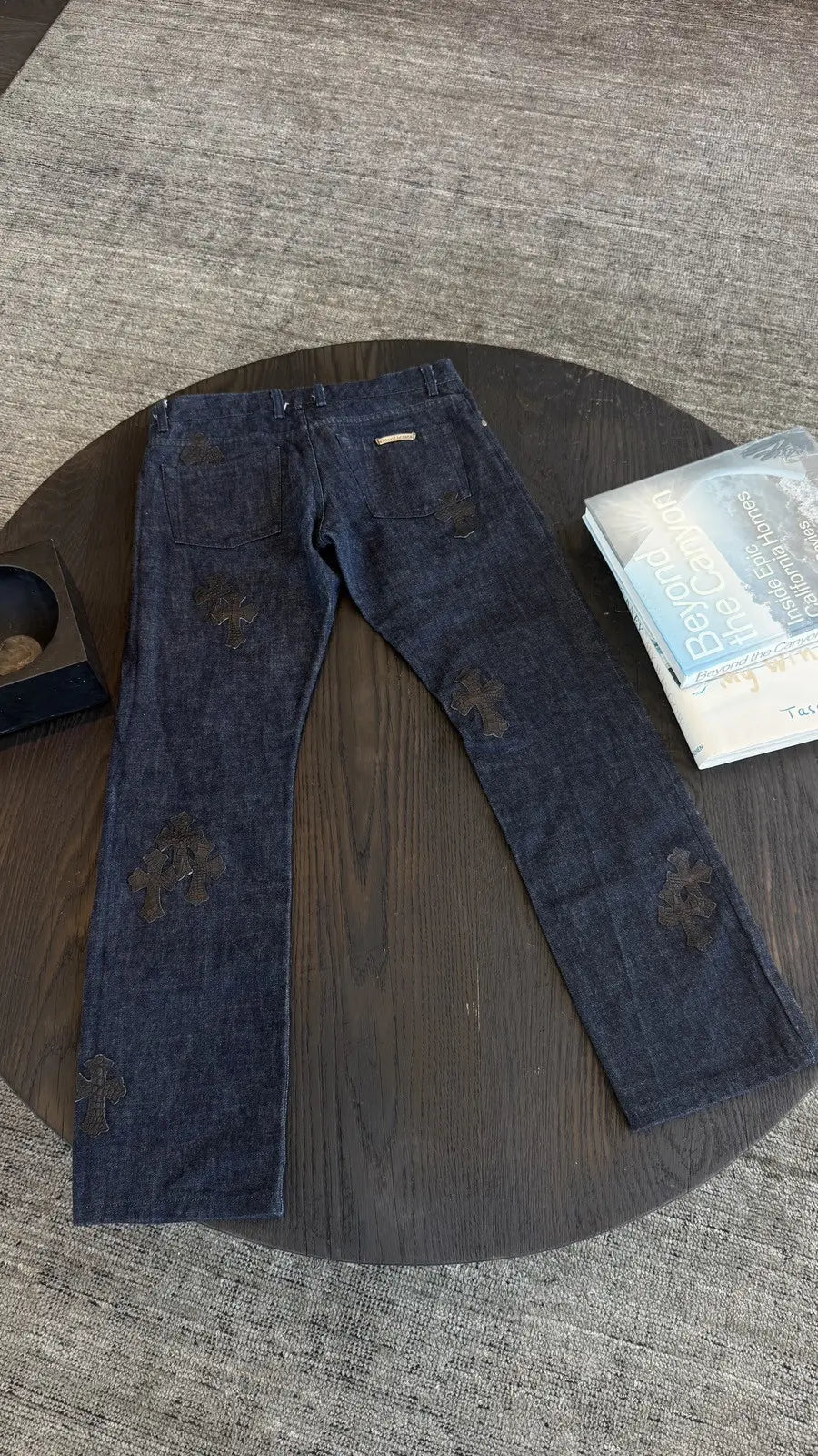 Chrome Hearts Crocodile Cross Patch Jeans Chrome Hearts