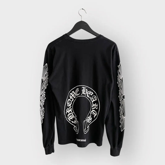 Chrome Hearts Floral Horseshoe Long Sleeve Tee