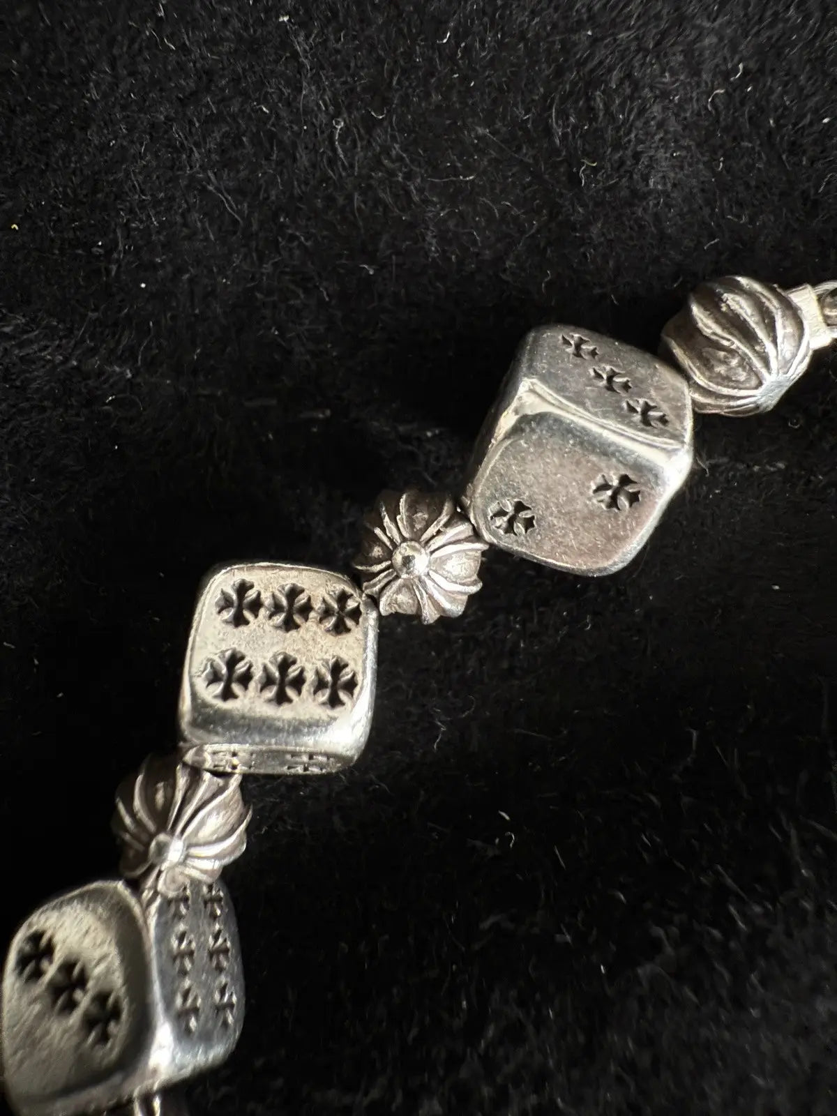 Chrome Hearts Dice Crossball Bracelet - 13 LINKS