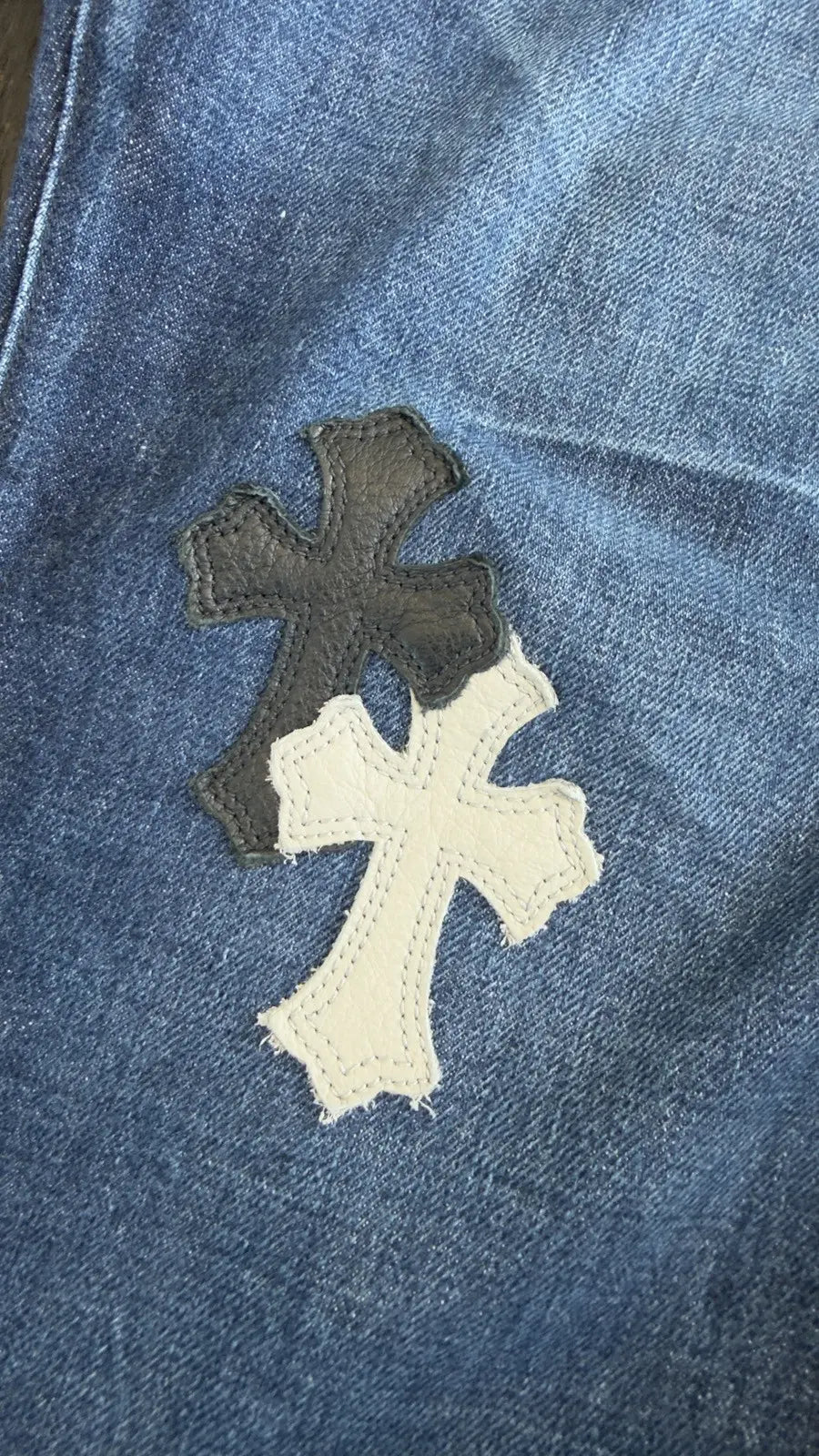 Chrome Hearts Cross Patch Denim Jeans Chrome Hearts