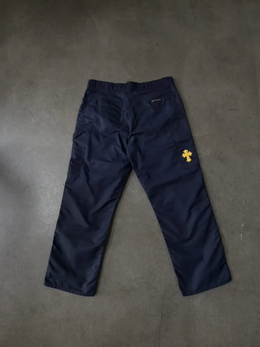 Chrome Hearts Navy Nylon & Leather Carpenter Pants