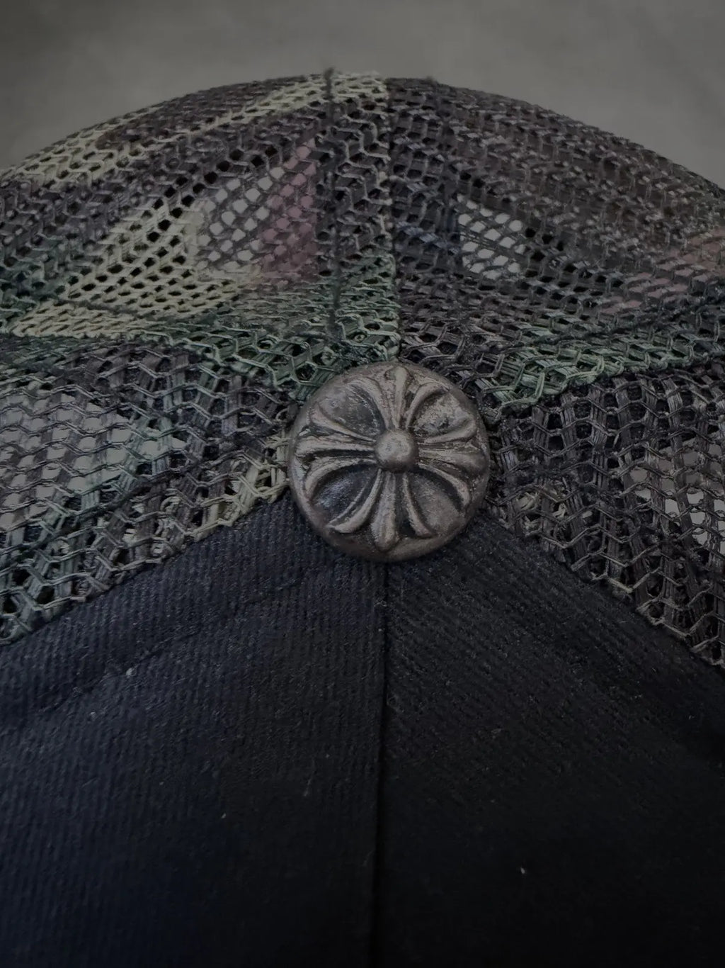 Chrome Hearts Black Camo Mesh Hollywood Cap