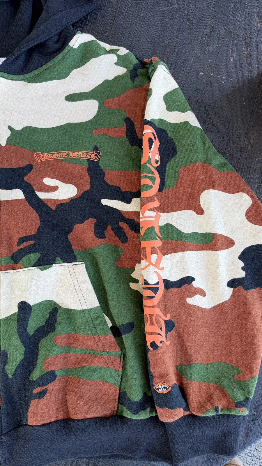 Chrome Hearts x Matty Boy Caution Camouflage Zip-Up Hoodie Size L Chrome Hearts