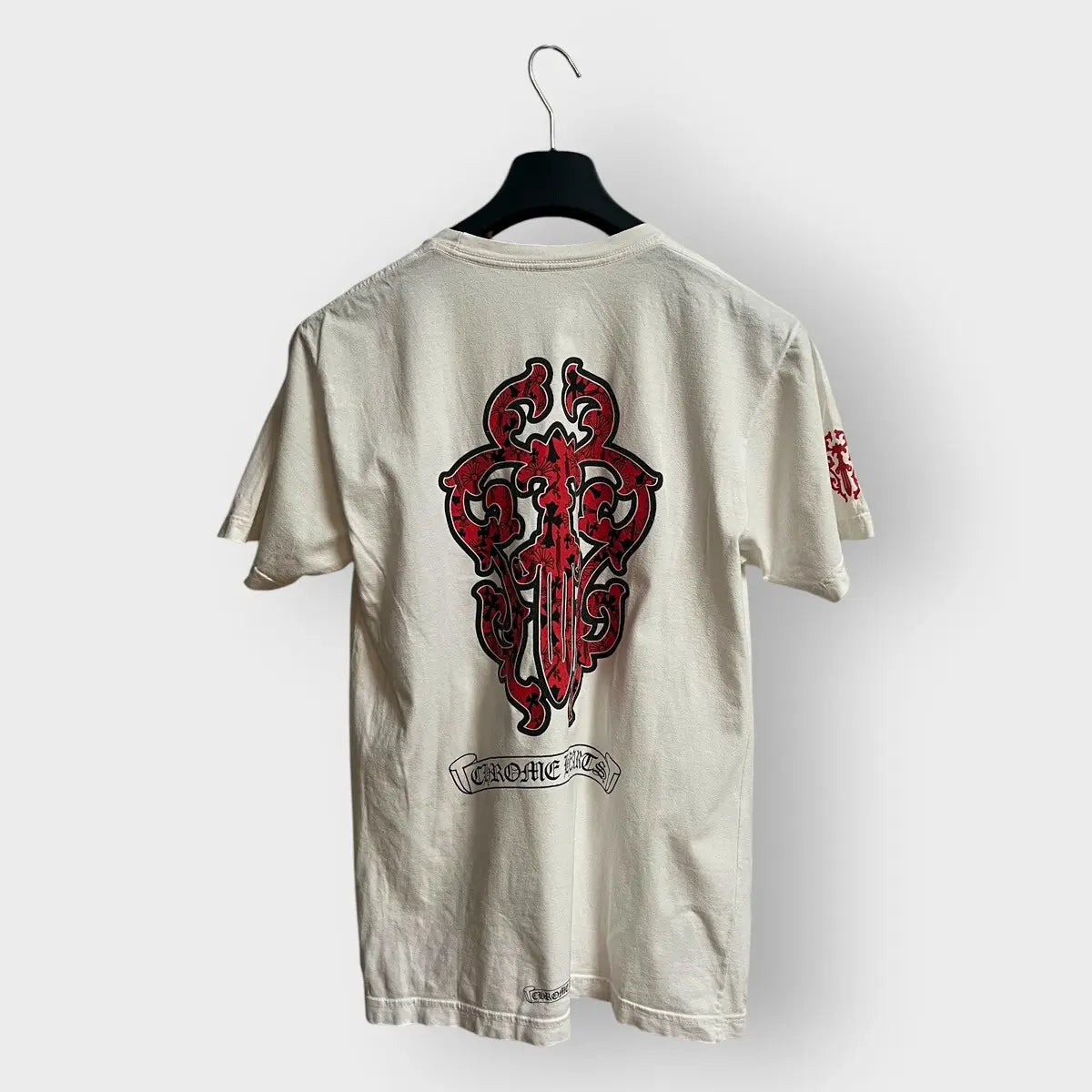 2010s Chrome Hearts Red Dagger Scroll Logo Tee