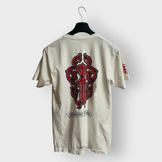2010s Chrome Hearts Red Dagger Scroll Logo Tee