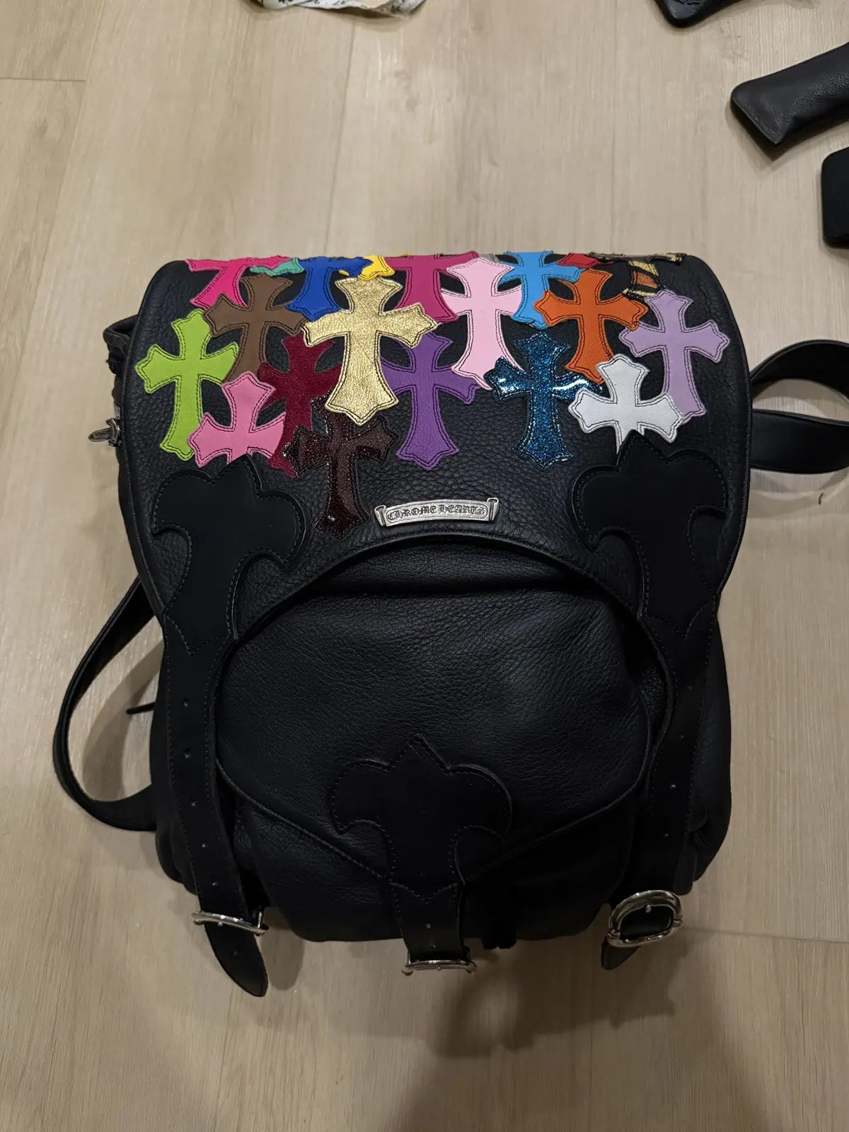 Chrome Hearts Multicolor Patch Leather Gunslinger Backpack