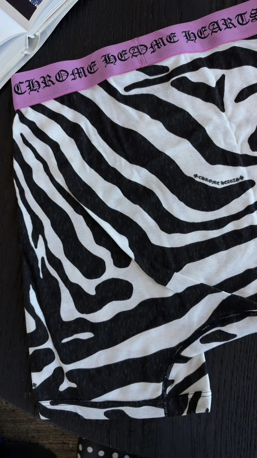 Chrome Hearts Zebra-Print Ribbed Boxer Size L Chrome Hearts