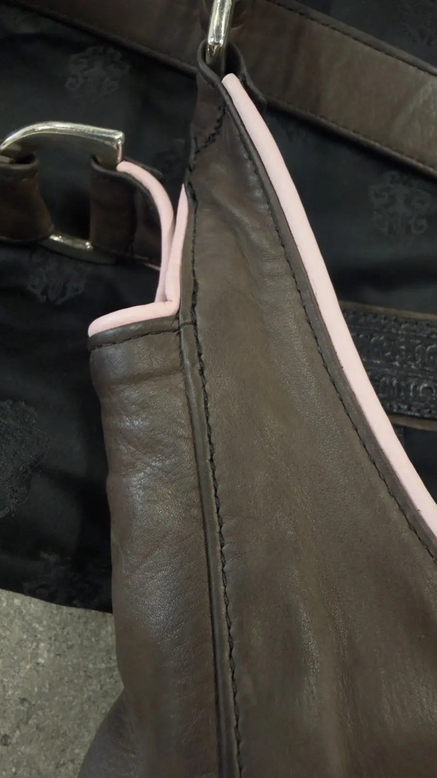 Chrome Hearts Pink & Brown Shoulder Strap Hobo Underarm Bag