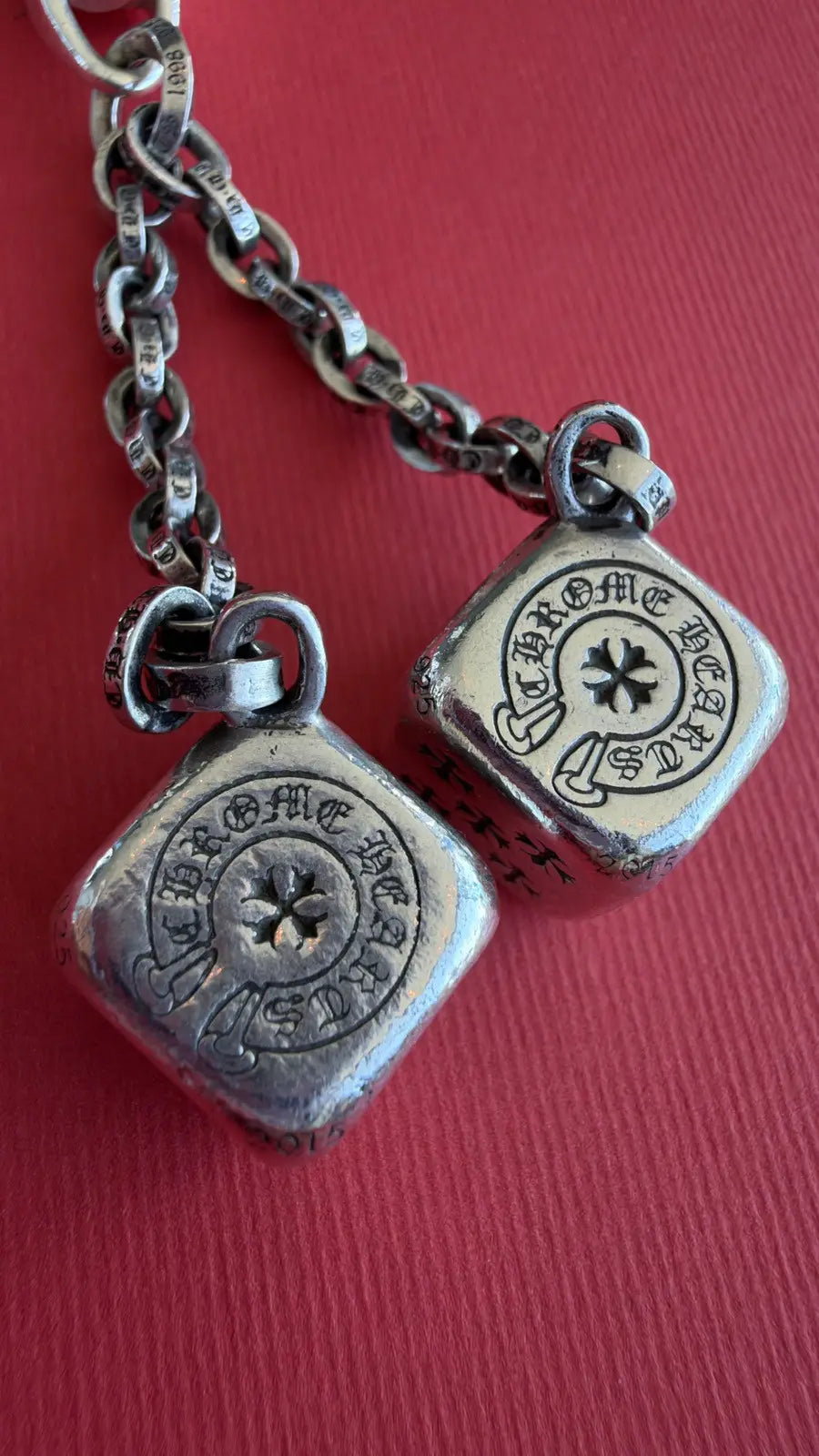 Chrome Hearts Silver Dice Keychain Chrome Hearts