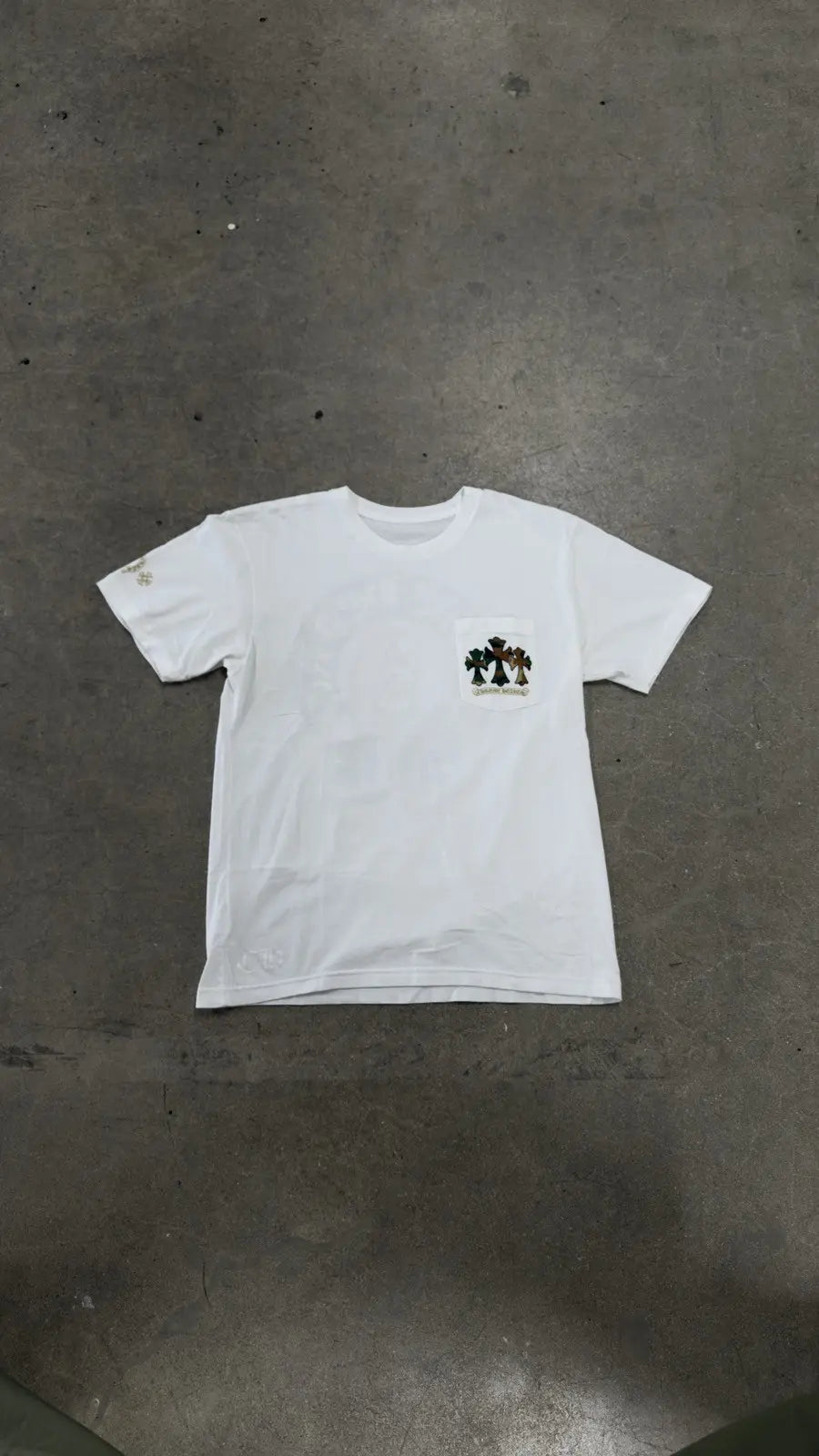 Chrome Hearts Triple Cross Horseshoe Logo Pocket T-Shirt