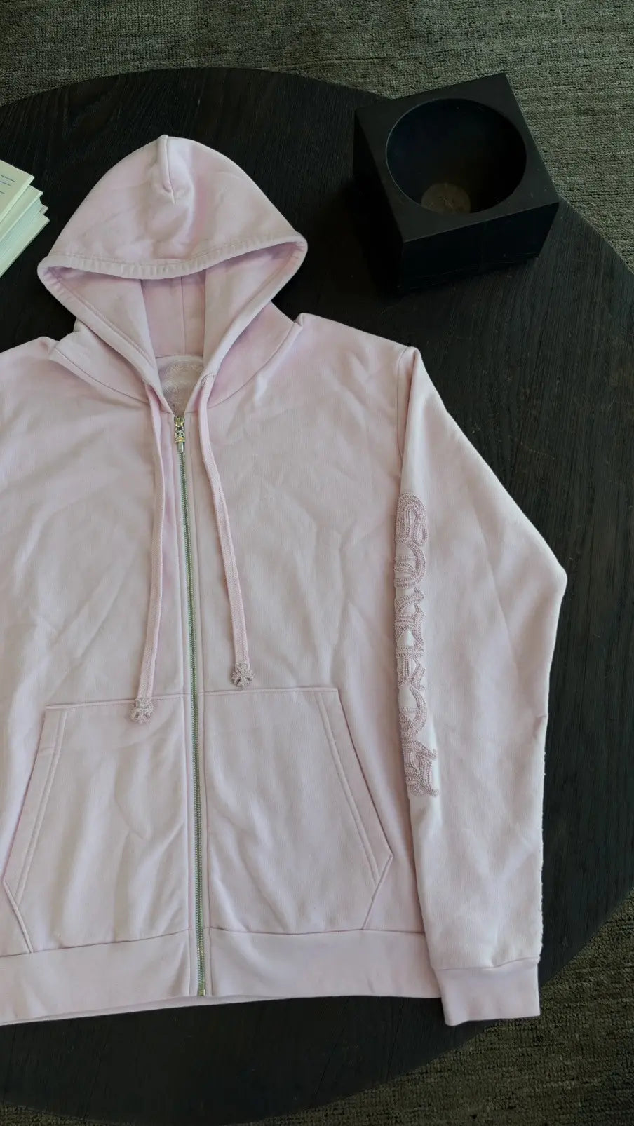 Chrome Hearts Pink Vine Dagger Beaded Zip-Up Hoodie Size M Chrome Hearts