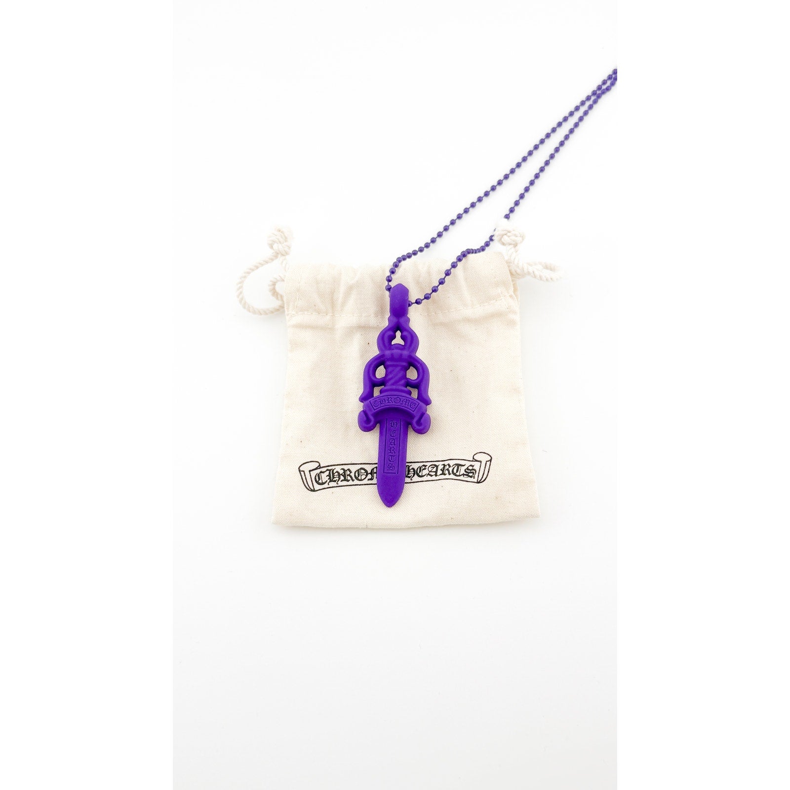 Chrome Hearts Silicone Purple Dagger Necklace