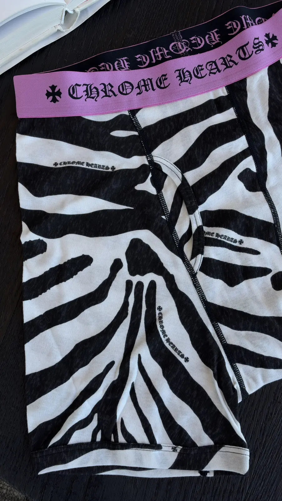 Chrome Hearts Zebra-Print Ribbed Boxer Size L Chrome Hearts