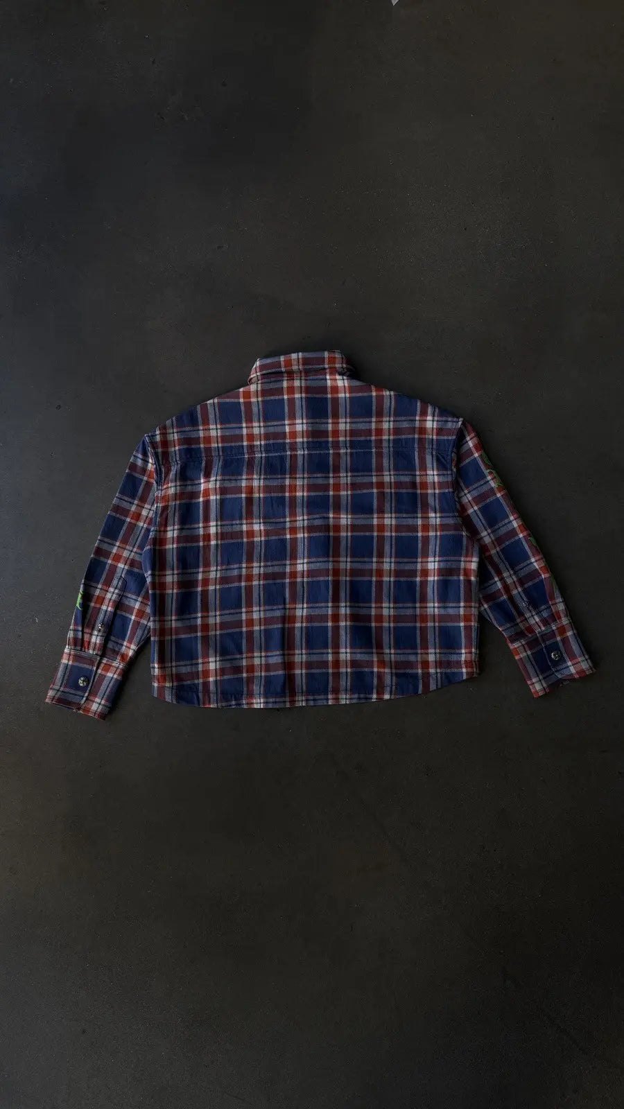 Chrome Hearts Plaid Cropped Cargo Flannel Shirt