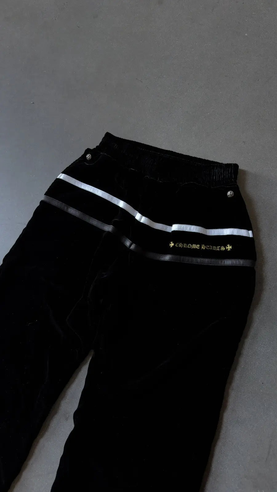 Chrome Hearts Y NOT Velour Pants