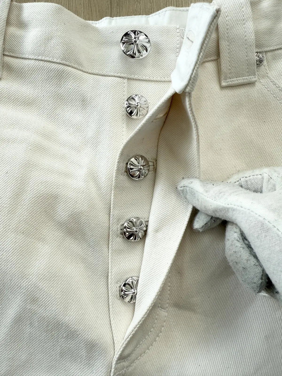 Chrome Hearts Wide Leg Pants with Leather Strap