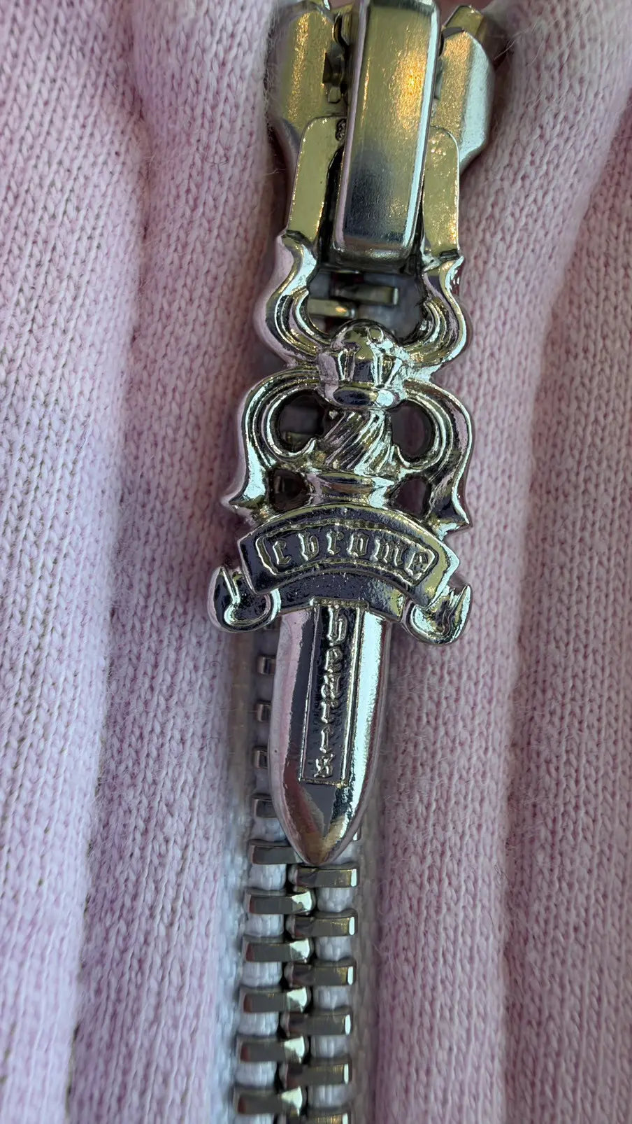 Chrome Hearts Pink Vine Dagger Beaded Zip-Up Hoodie Size M Chrome Hearts
